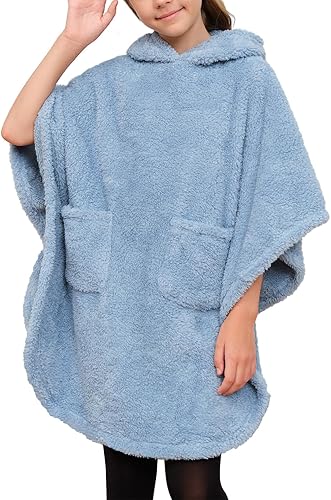 Meikulo Manta de gran tamaño con capucha para niñas de 7 a 14 años