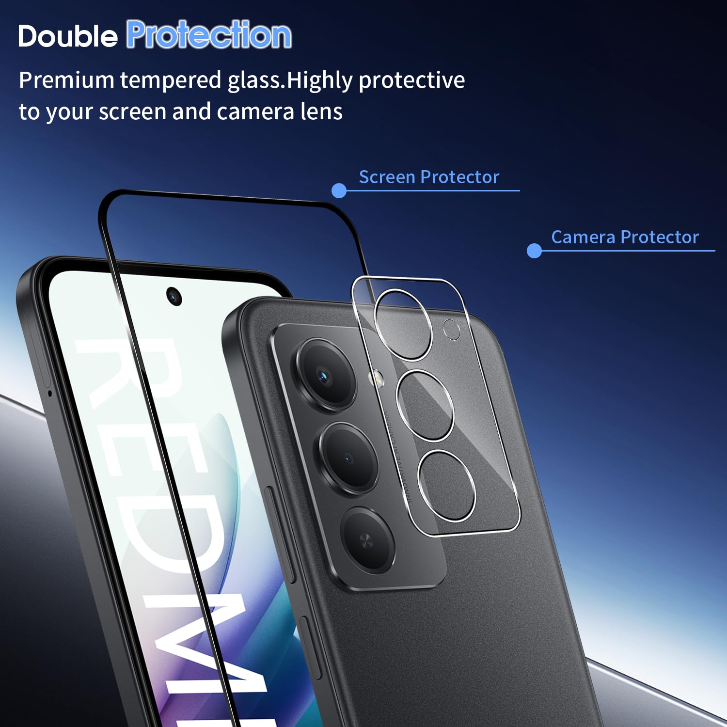 NEWZEROL 2 Vetri Temperati + 2 Pellicole Per Fotocamera Per Xiaomi Redmi Note 15 5G – Protezione 9H Anti-Graffio E Alta Trasparenza