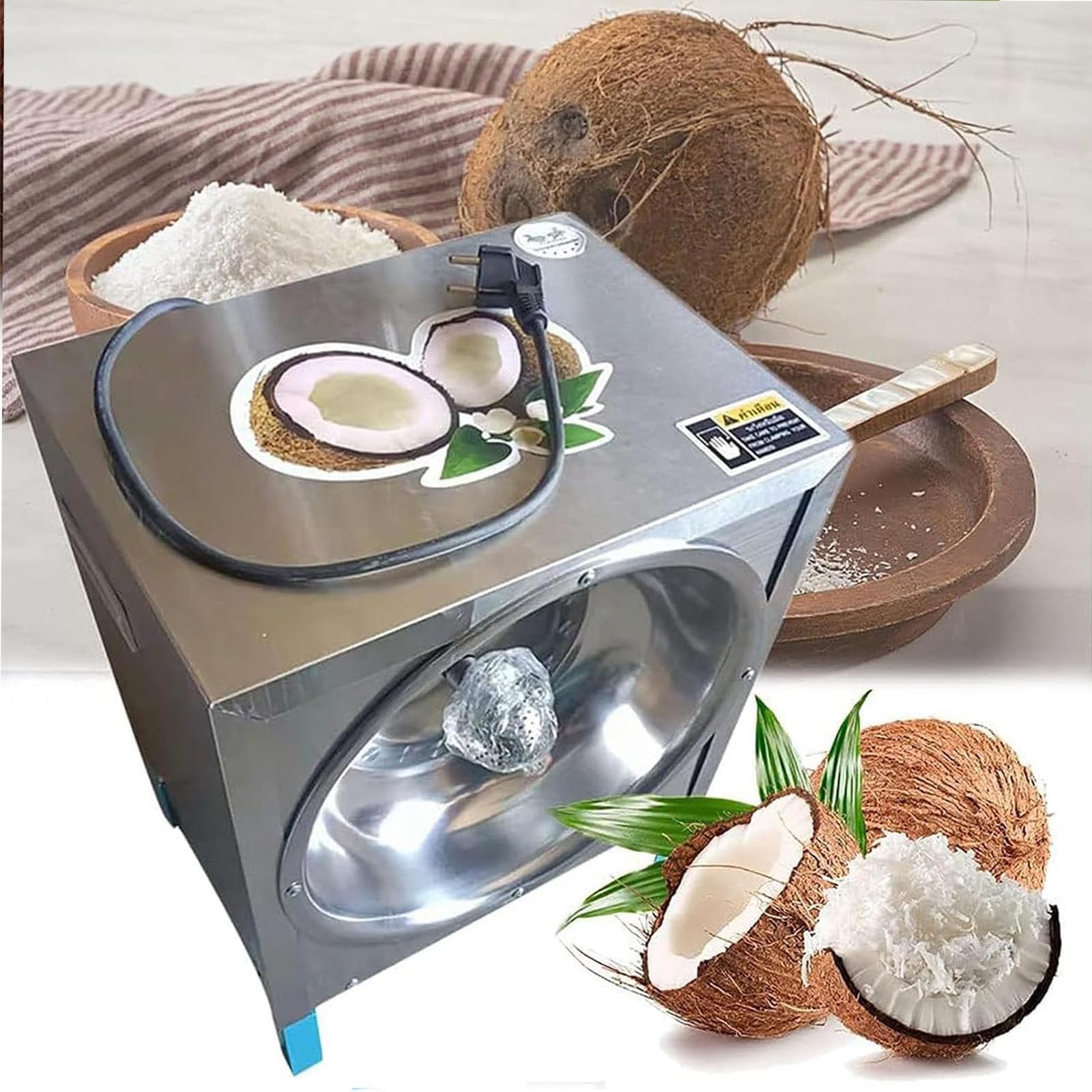 OLSKFUH Commercial Coconut Grater Scraper Chopper De-Fleshing Tool, Electric Coconut Processing Machine, Stainless Steel,For Restaurant, Bakery, Dessert Shop,