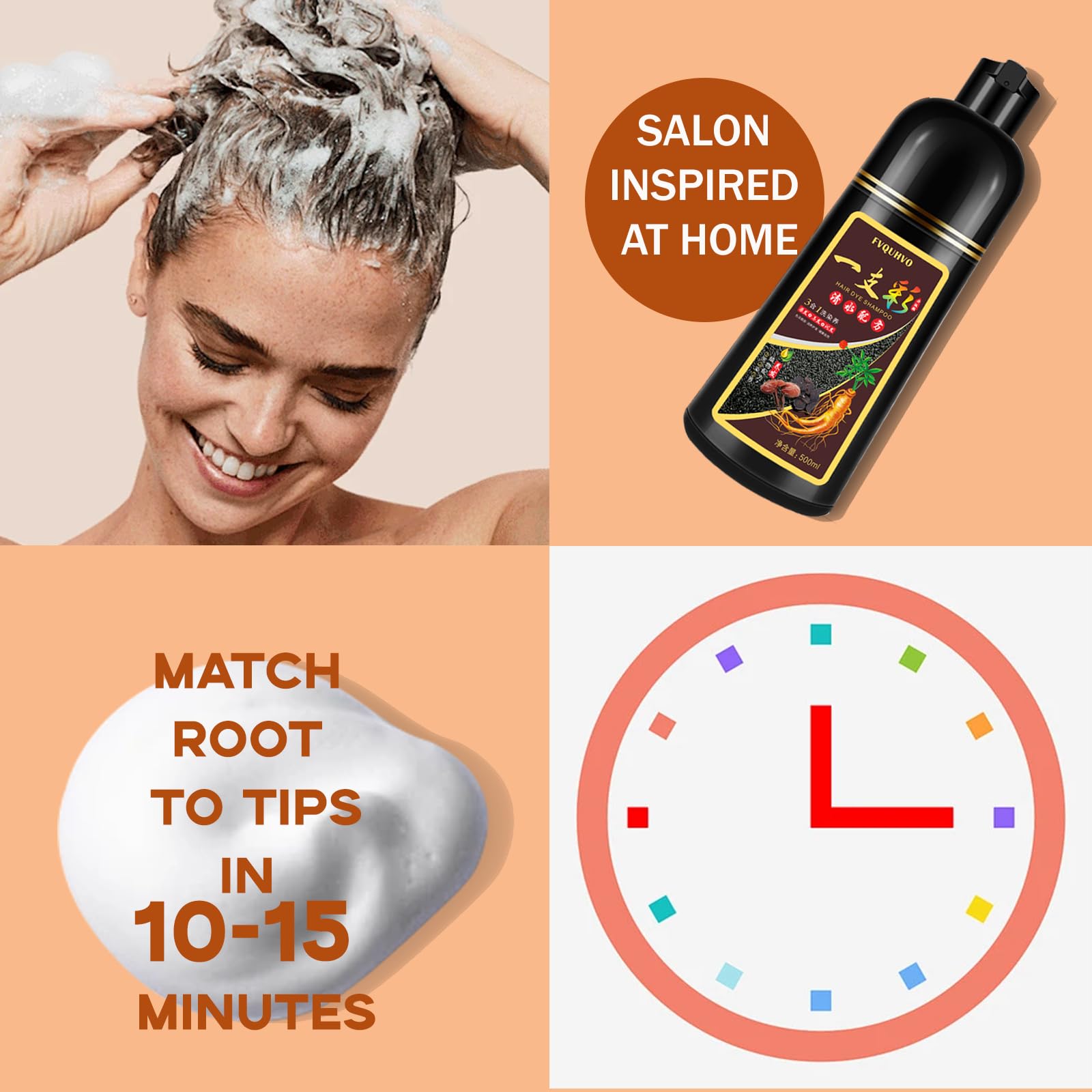 Amazon | ヘアダイシャンプー 3 in 1 チェリーブラウン ヘアカラー