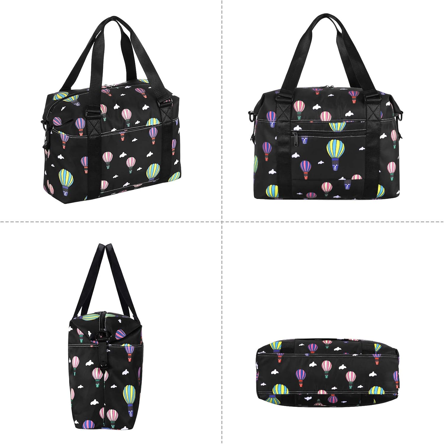 HUA ANGEL Travel Duffel Bag Sports Tote Gym Bag Shoulder Weekender Overnight Bag for Women Foldable Carry On Luggage Bag