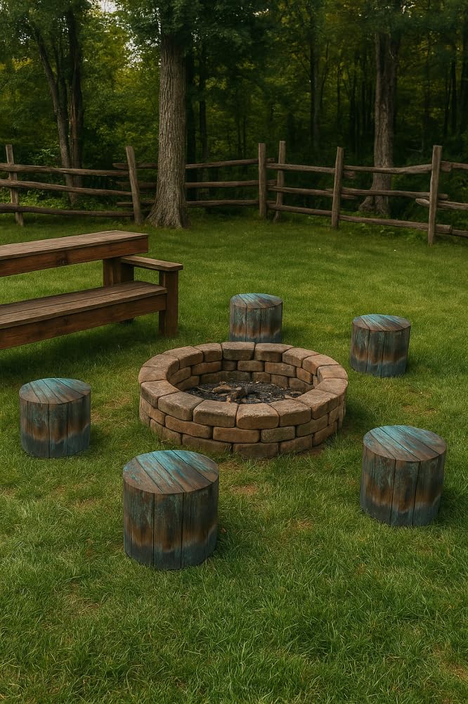 Bertoni Pouf da giardino per sedersi puffer sedile Pouf rotondo ottomano mobili da giardino (AVANA)