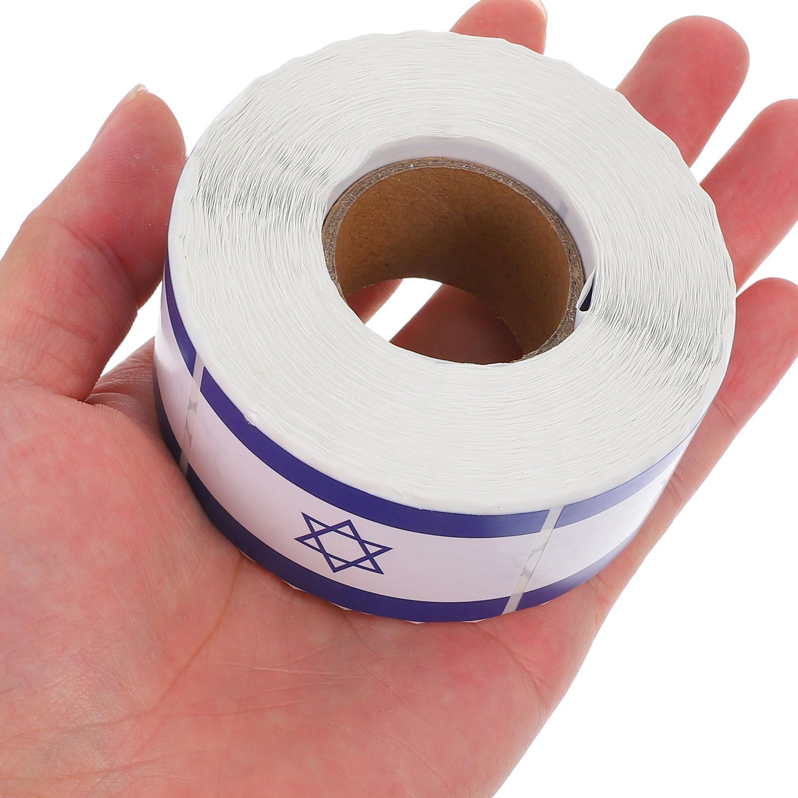 Toyvian 4 Rollos Pegatinas de Bandera Israelí Azul y Blanco Estrella de