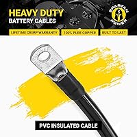 Vista 3 de Spartan Power - Cable de batería 3 pies, calibre 4 AWG, juego de cables 3/8 pulgadas M10, fabricado en EE. UU