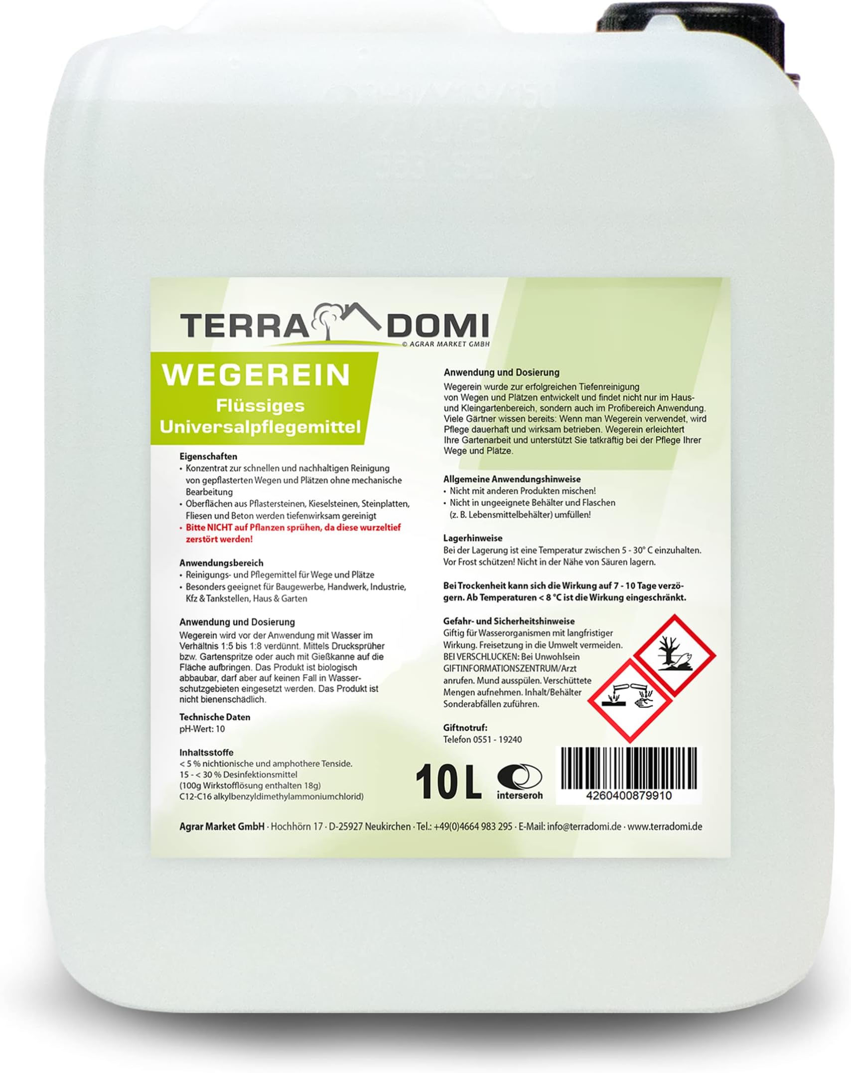 Terra Domi Rusche Steindusche, 5 L Konzentrat, Steinreiniger für bis zu