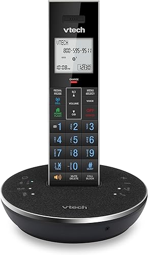 VTech LS6381 DECT 6.0 Teléfono inalámbrico con altavoz Bluetooth con cancelación de eco, reducción de ruido, transmisión de música. Perfecto para