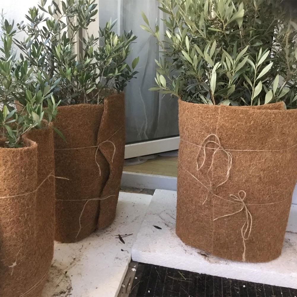 Mata izolacyjna ogrodowa z włókna kokosowego, 100 cm, ochrona przed mrozem i kontrola erozji gleby, do drzew i rabatek kwiatowych, ekologiczne rozwiązanie do pielęgnacji roślin