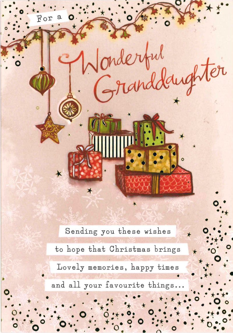 Hallmark For A Wonderful Granddaughter Christmas Card.