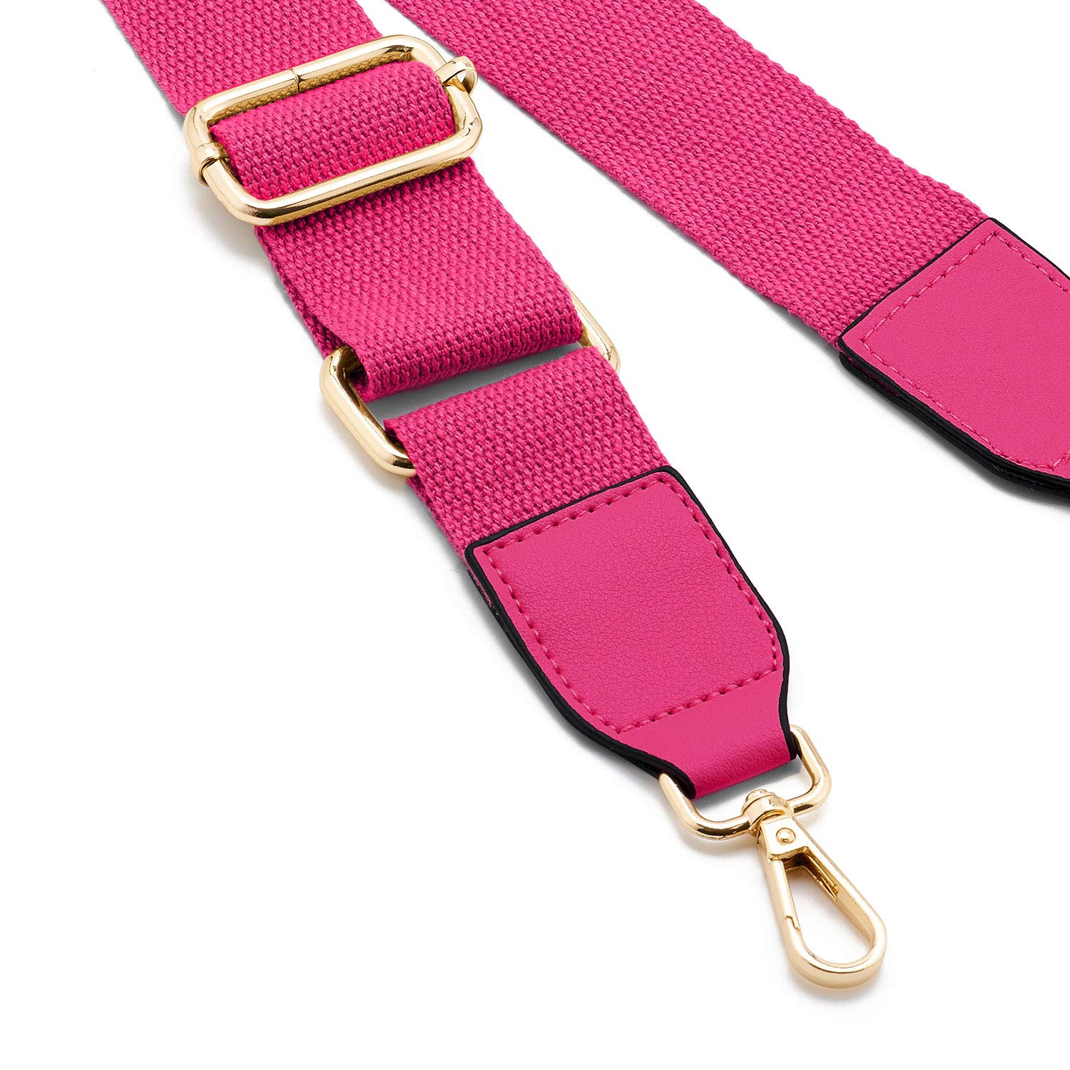 Donne ampie borse a tracolla, cintura di ricambio regolabile borsa cinghia in pelle tela borsa lunga sostituibile per borsa Crossbody (pelle-rosa rosso)