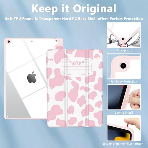 Miniatura 6 de TopPerfekt Funda híbrida delgada para iPad de 9  8  7 generación (20212020  2019) de 10.2 pulgadas  Soporte para lápiz integrado Funda a prueba de