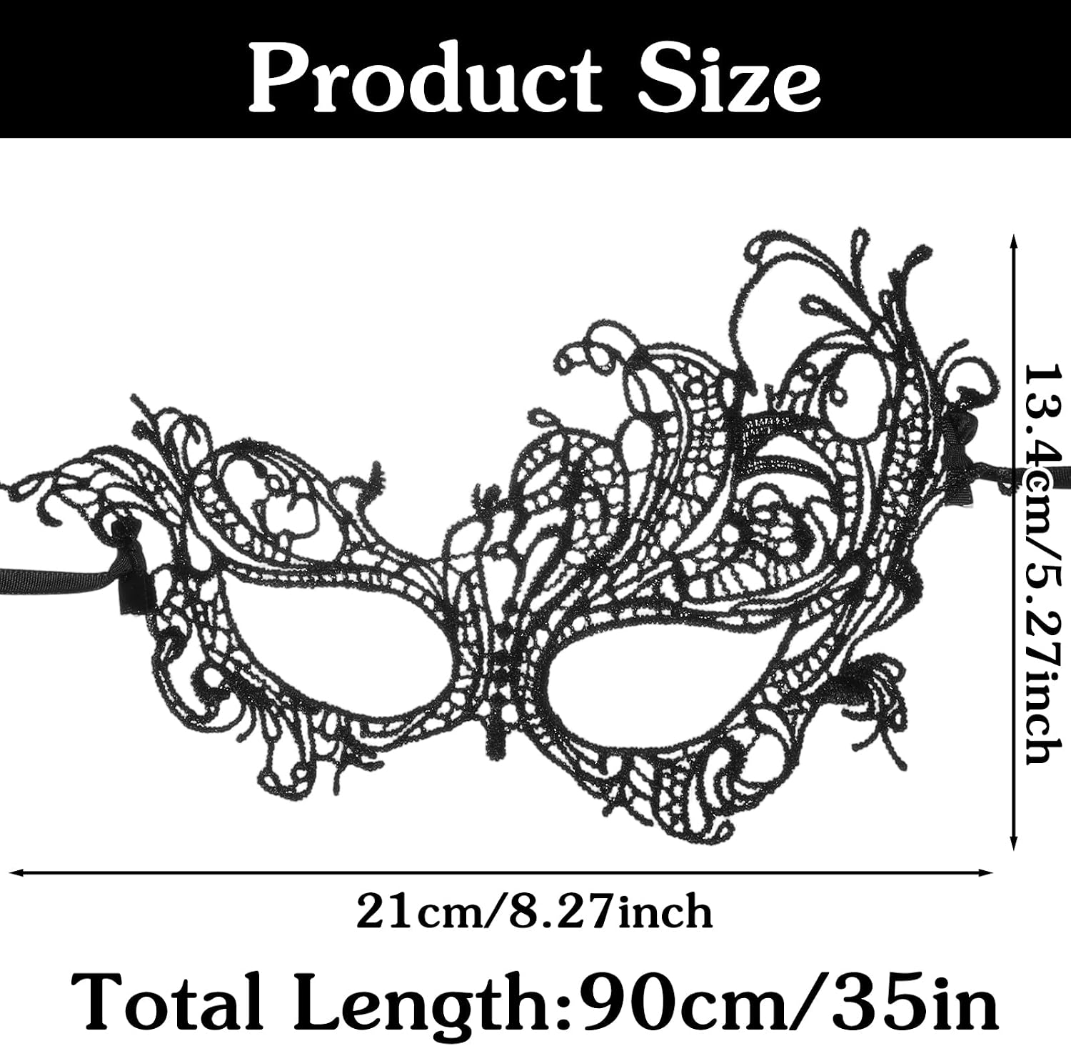 2 Pcs Masquerade Mask for Women, Lace Half Face Mask Masquerade Dress Accessories, Black Eye Masks Costume Carnival Mardi Gras Party Proms Cosplay Christmas