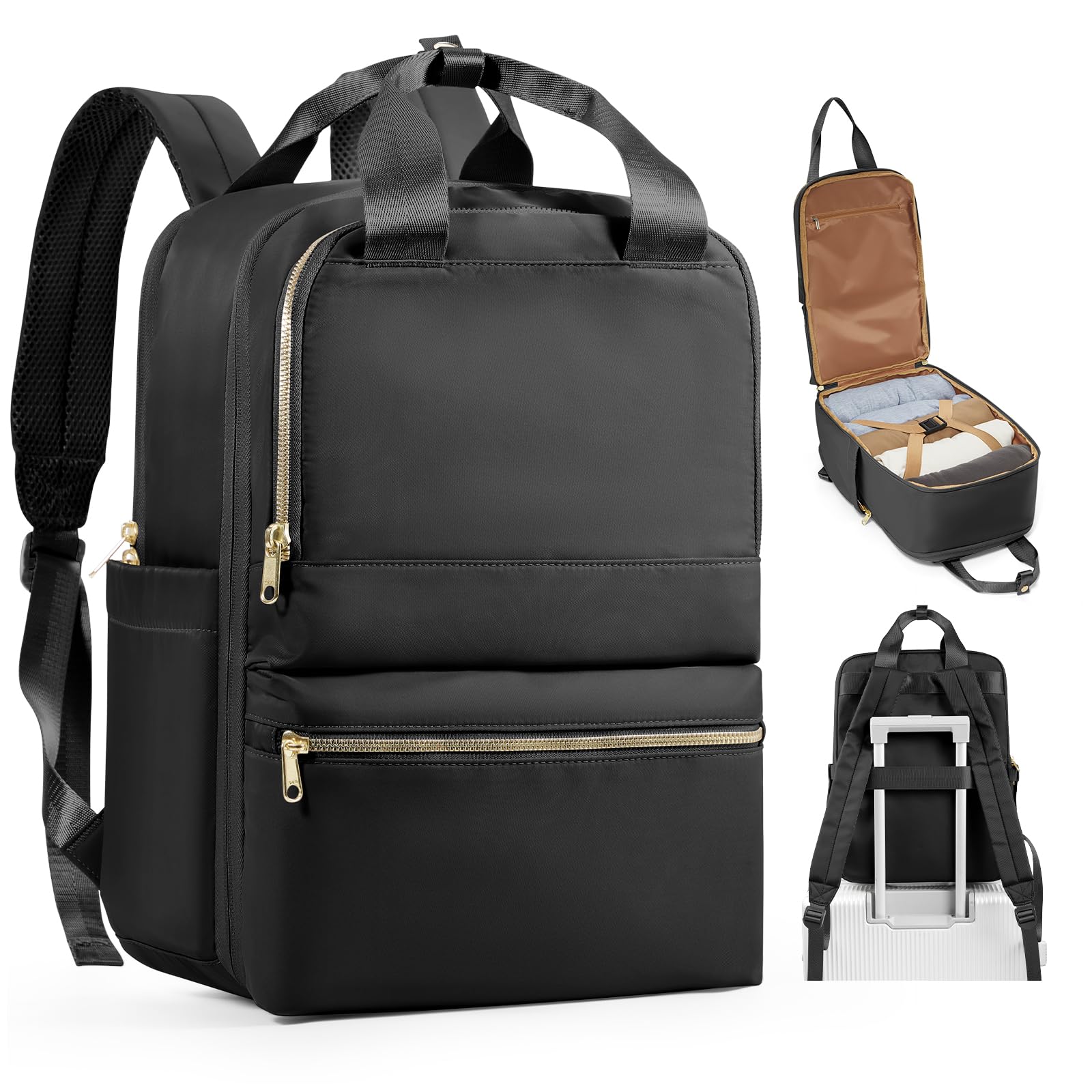 bergsalz Nero Zaino Donna Uomo Zaino Sportivo Impermeabile Zaino Da Palestra Con Scomparto per Tasca Umida Zaino Da Viaggio Aereo Bagaglio A Mano Zaino Fitness Casual