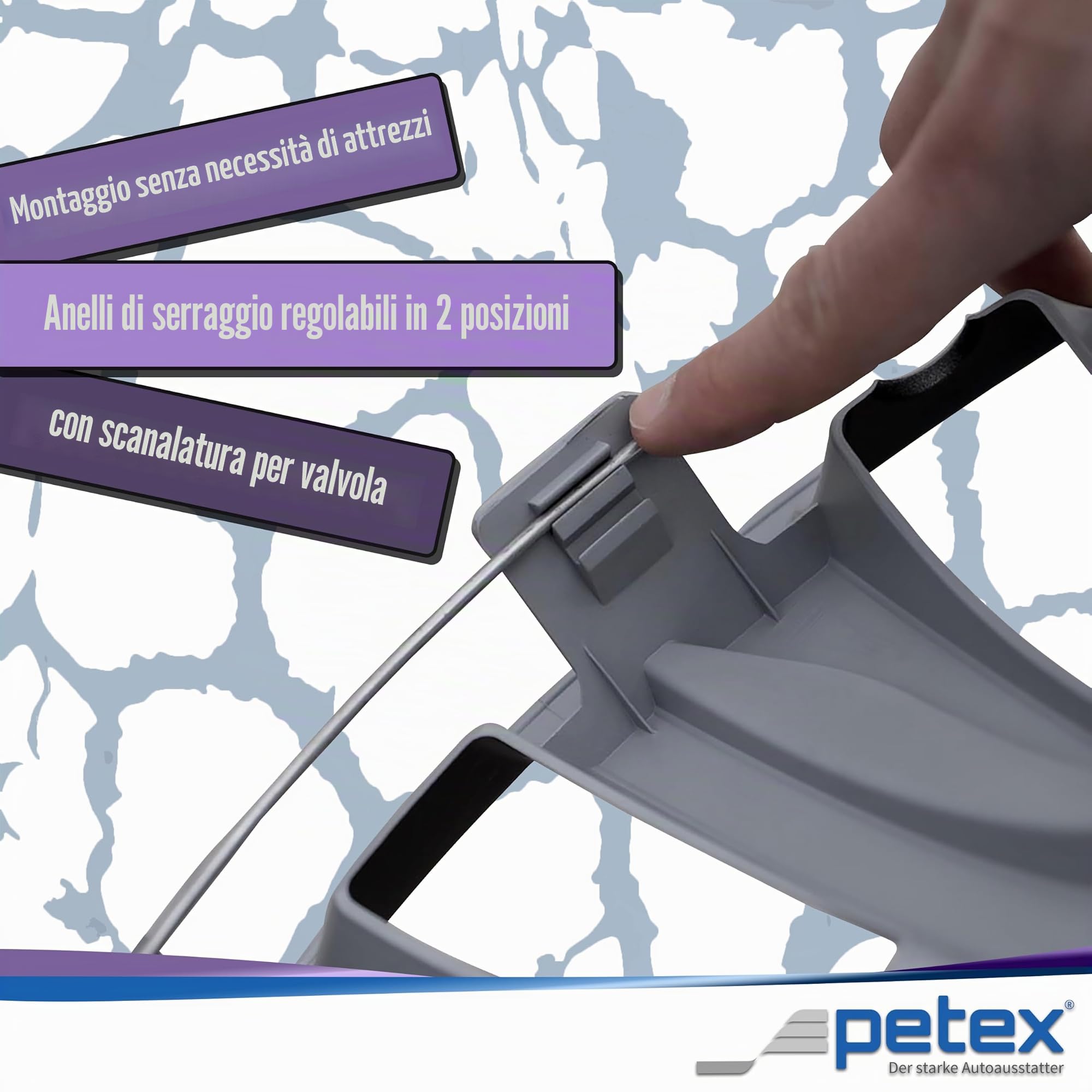 Petex Copricerchi 17" pollici Serie/Kit nero argento Copricerchi Auto RBV55517