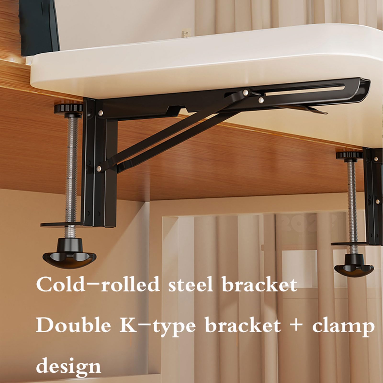 Rallonge De Plateau Clavier Pliable,Rallonge De Bureau Pliable,Table D'Extension De Bureau,Rangement Pliable,Conception De Clips,Convient Aux Tables Chaises Bureaux Usage Domestiq