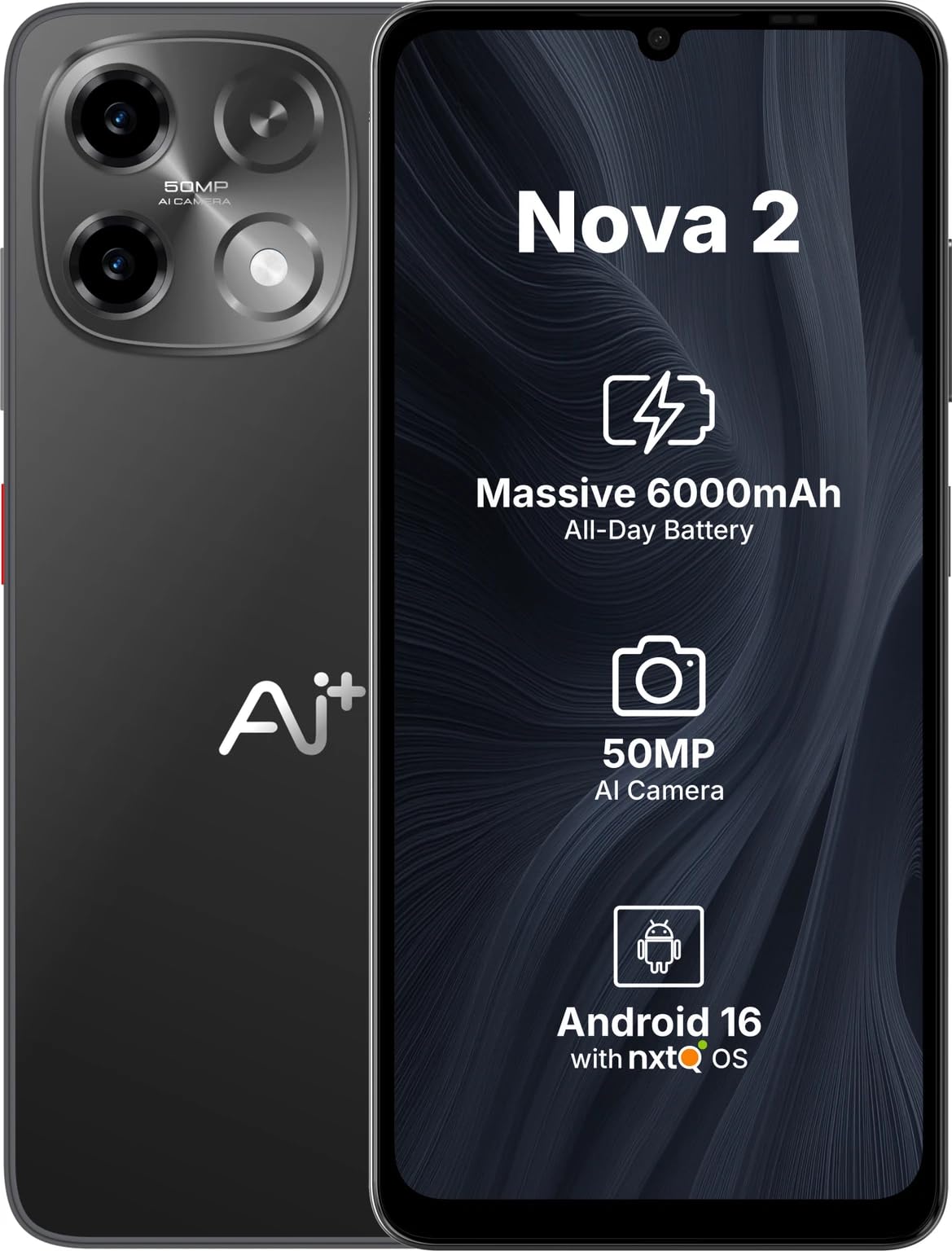 ai+ nova 2 5g (black, 128 gb) (6 gb ram)