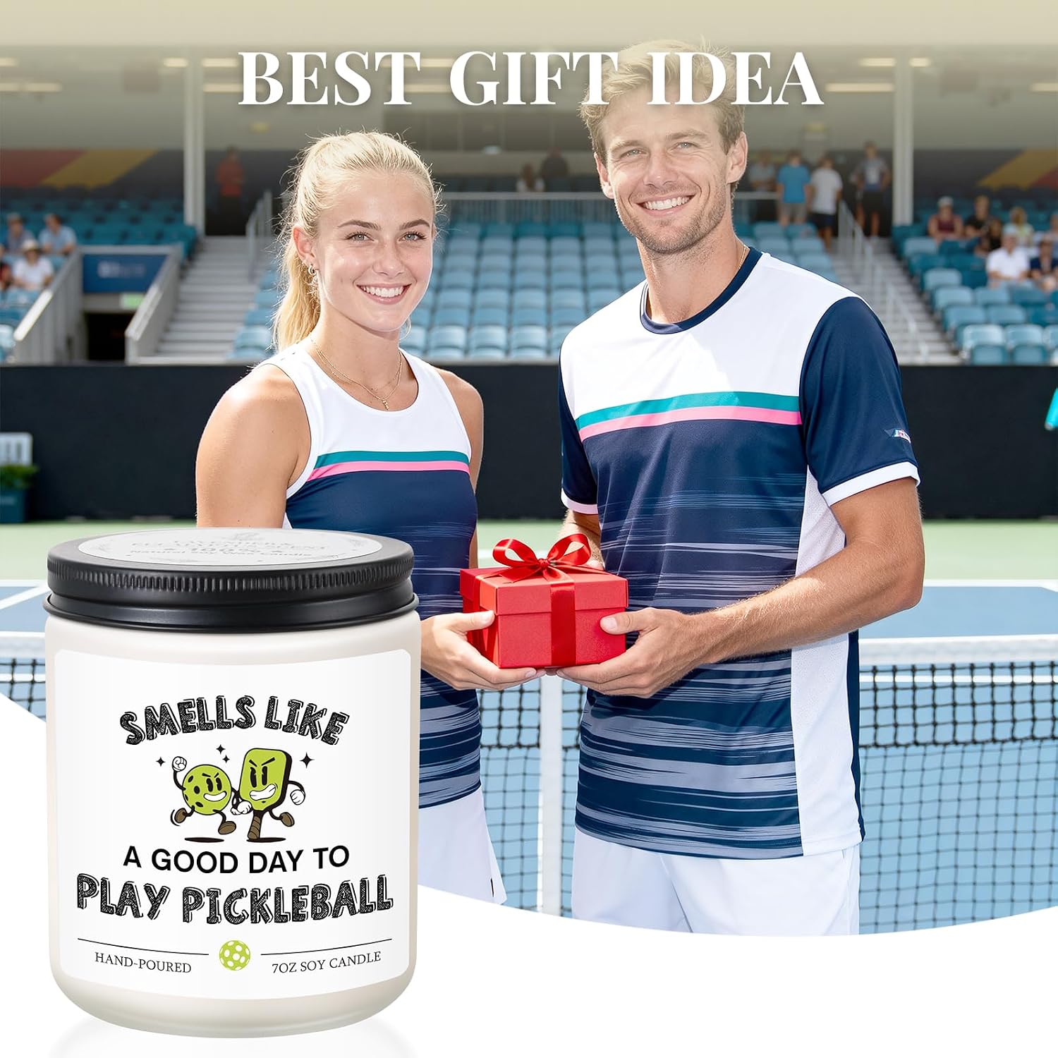 Pickleball Gifts for Women Men - Lavender Scented Candle, Pickleball Accessories, Cool Gifts for Pickleball Players, Lovers, Pickle Ball Themed Gift for Christmas Birthday Fathers Day Mothers Day image 2