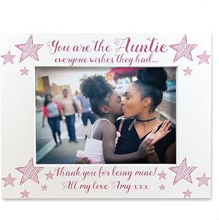 Red Ocean Auntie Photo Frame Personalised 7x5 Photo Frame Novelty Birthday Gift For Auntie From Niece Nephew Thank You Gift For Her