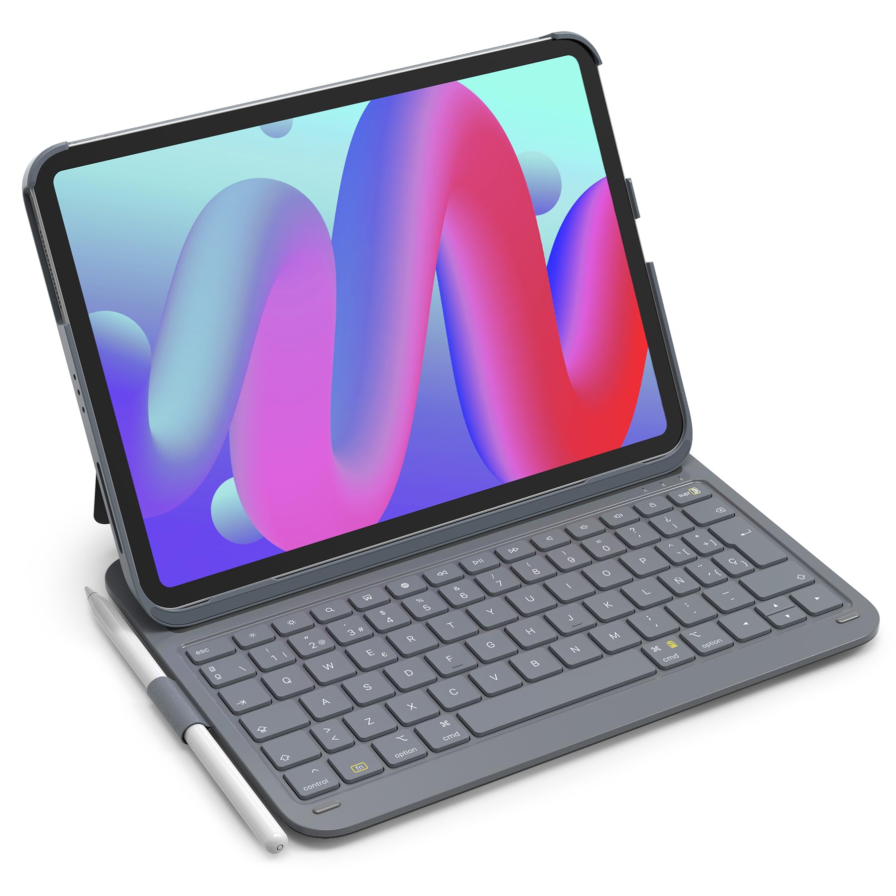 Inateck Funda para iPad de 10 generación con Teclado, Funda Ultraligera para iPad Air 6 11 Pulgadas 2024, iPad 10 Gen 2022, iPad Air 5/4 (2022/2020) 10,9 Pulgadas, iPad Pro 11 4/3/2/1, QWERTZ, con ClimeCo Certified
