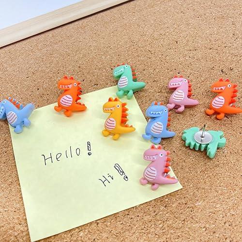 Vista 6 de 30 piezas lindo dinosaurio decorativo Push Pin Animal Thumbtack Photo Memo Note Dibujo Pines Herramienta Herramienta de Corcho Tablero Accesorios