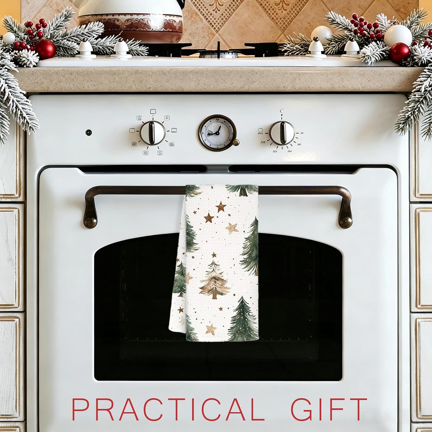 Cedar Forest Christmas Trees Hand Towel for Bathroom Kitchen, Winter Gift image 4
