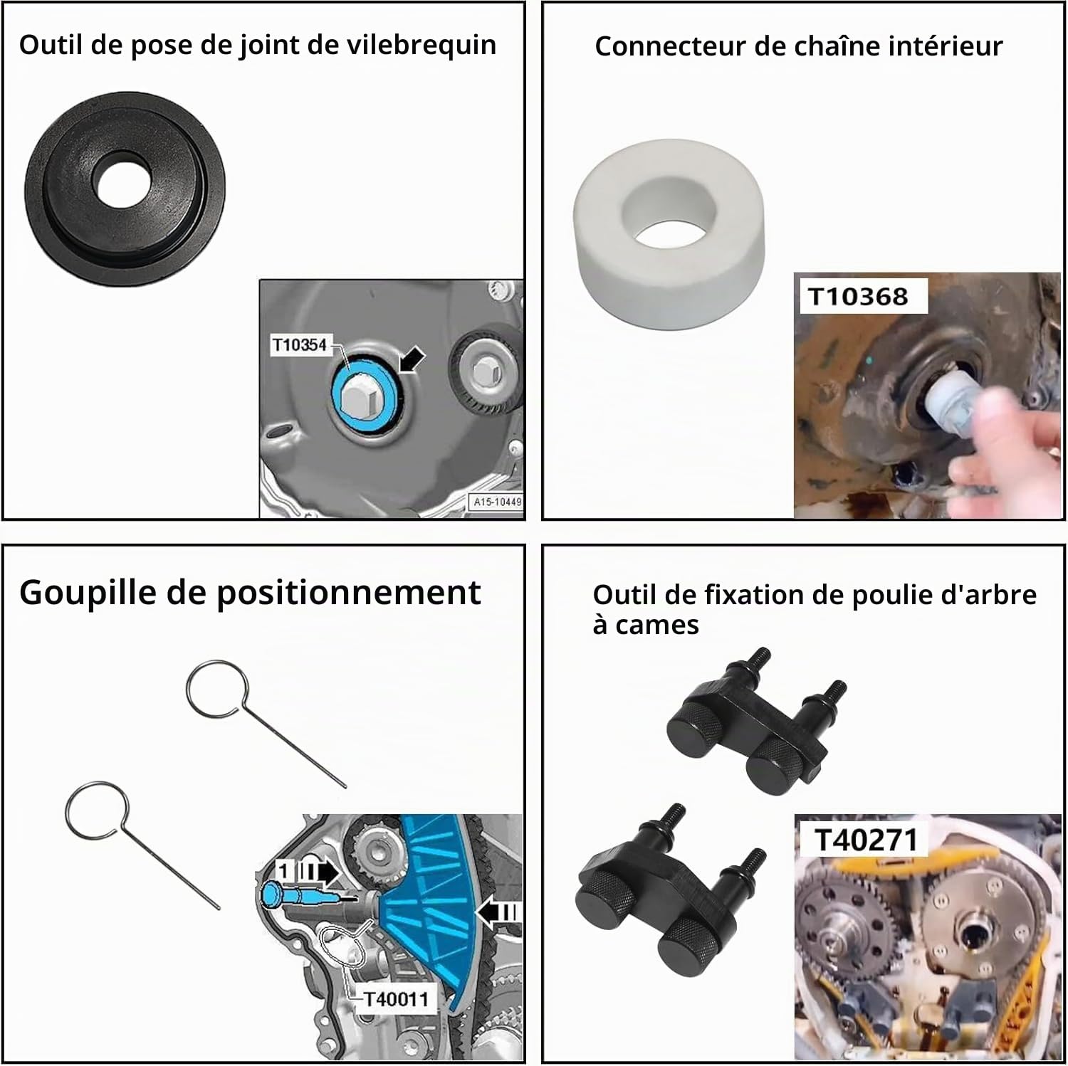 DPTOOL EA888 1.8 2.0 TSi TFSi Outils Calage Moteur Arbre à cames Vilebrequin Compatible avec Audi VW 2006-2018 Remplacer T10352 T10368 T40196 T10354 T10060A T40011,19PC Kit (Version Mise à Niveau)
