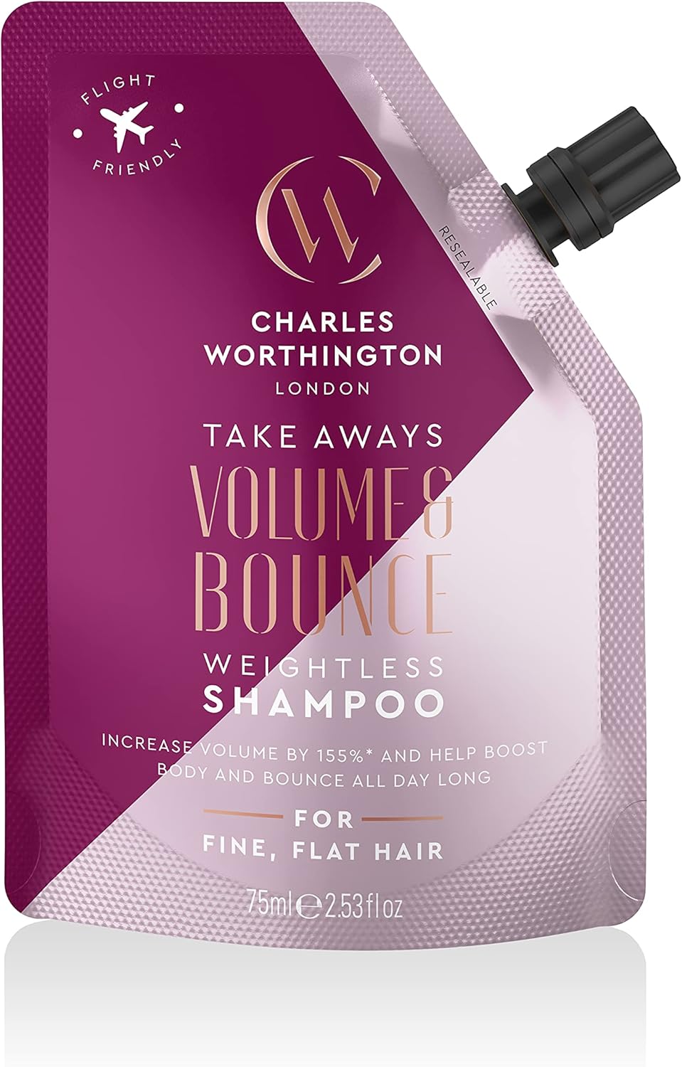 Charles Worthington Volume and Bounce Weightless TravelSize Shampoo