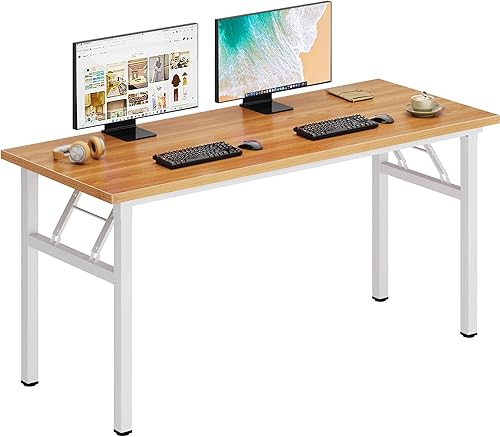 Miniatura 35 de DlandHome Escritorio plegable pequeño de 31.5 pulgadas, escritorio de computadora para oficina en casa, mesa plegable para espacios pequeños, no
