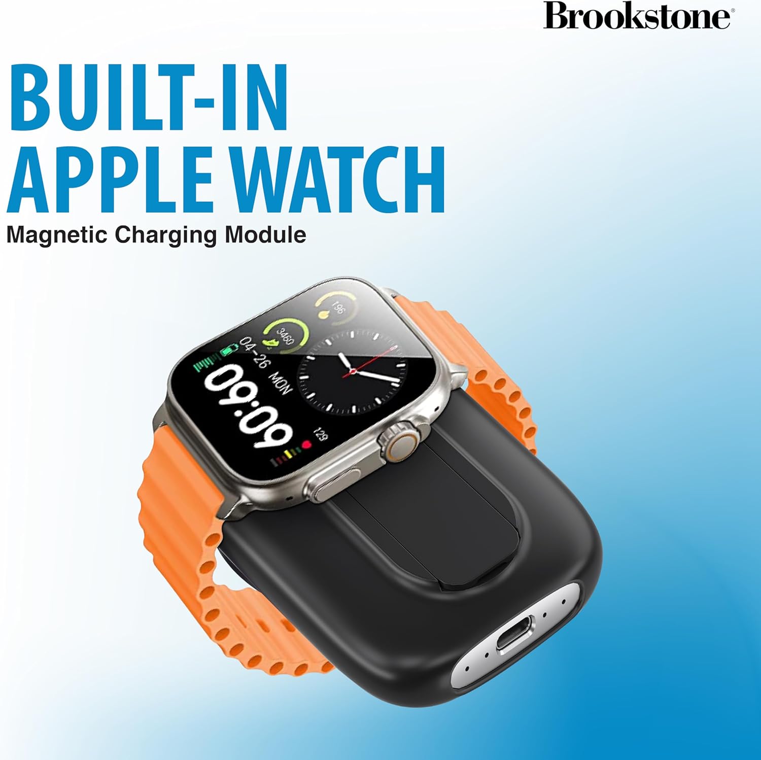 Brookstone Power Bank charging an Apple Watch