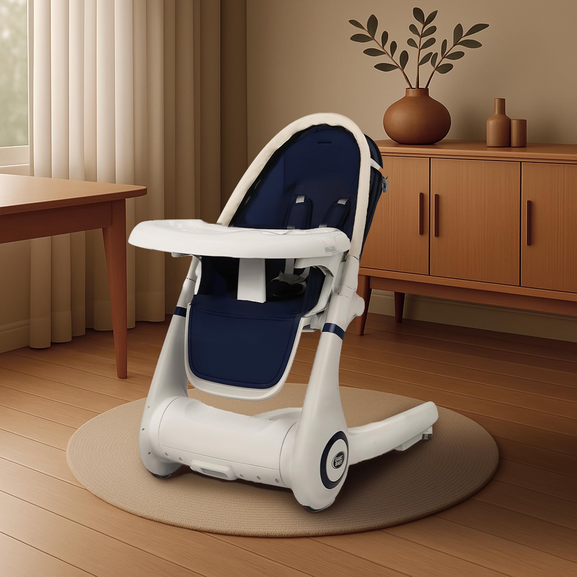 Maydolly 4-in-1 Baby High Chair,Feeding Chair,High Chairs for Babies and Toddlers,Highchair with Adjustable Backrest, Footrest and Tray, White