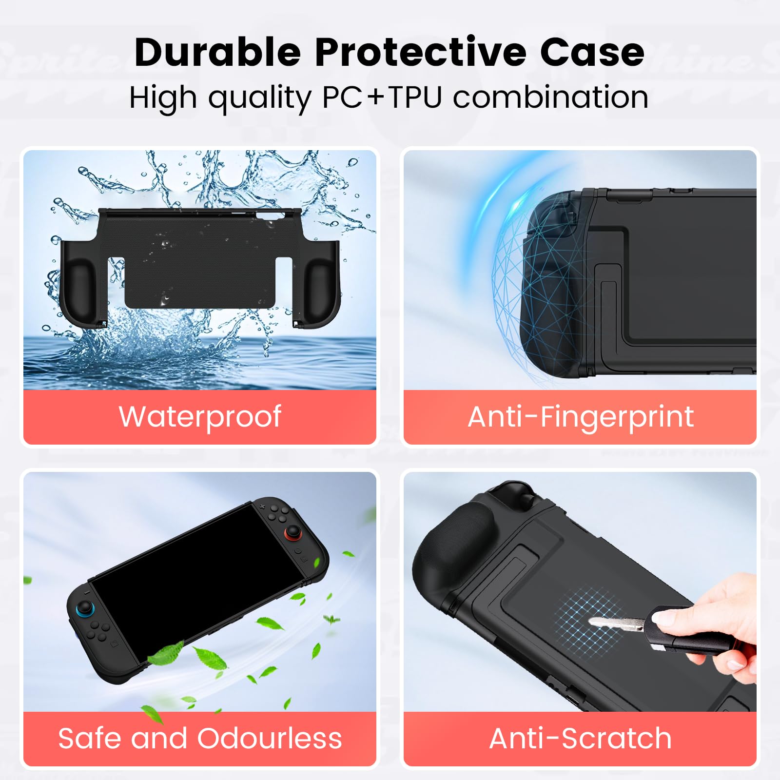 BHGift Etui ochronne na Switch 2 Grip (2025), ulepszone etui ochronne Slim Switch 2, twarda obudowa konsoli, jak prawdziwy gamepad do użytku ręcznego, odporne na wstrząsy i zarysowania, czarne