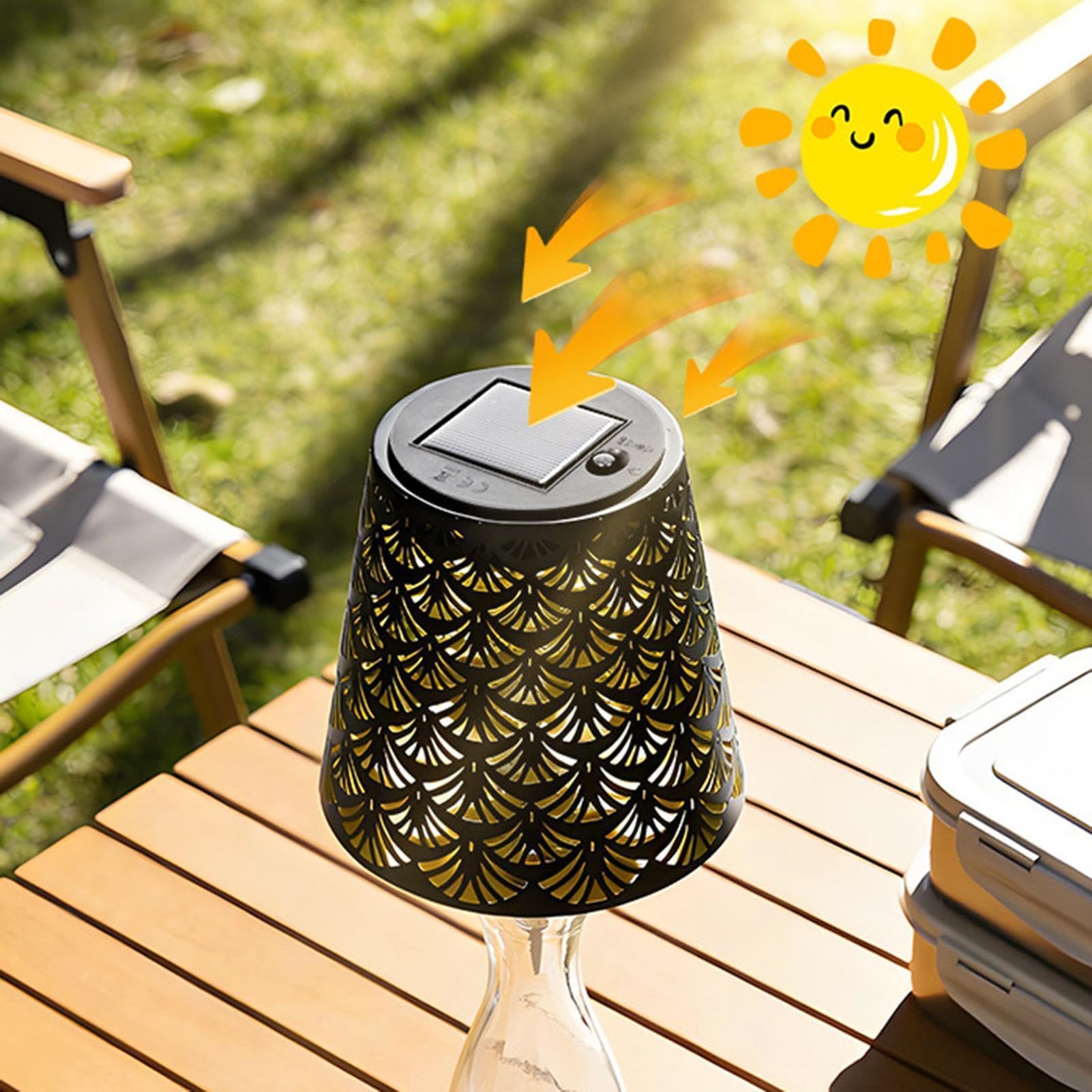Lampada a energia solare per bottiglia di vino, proiettore di in metallo cavo con tappo, lampada da tavolo ad energia solare bianca calda per matrimoni, feste e bar, decorazione decorativa in