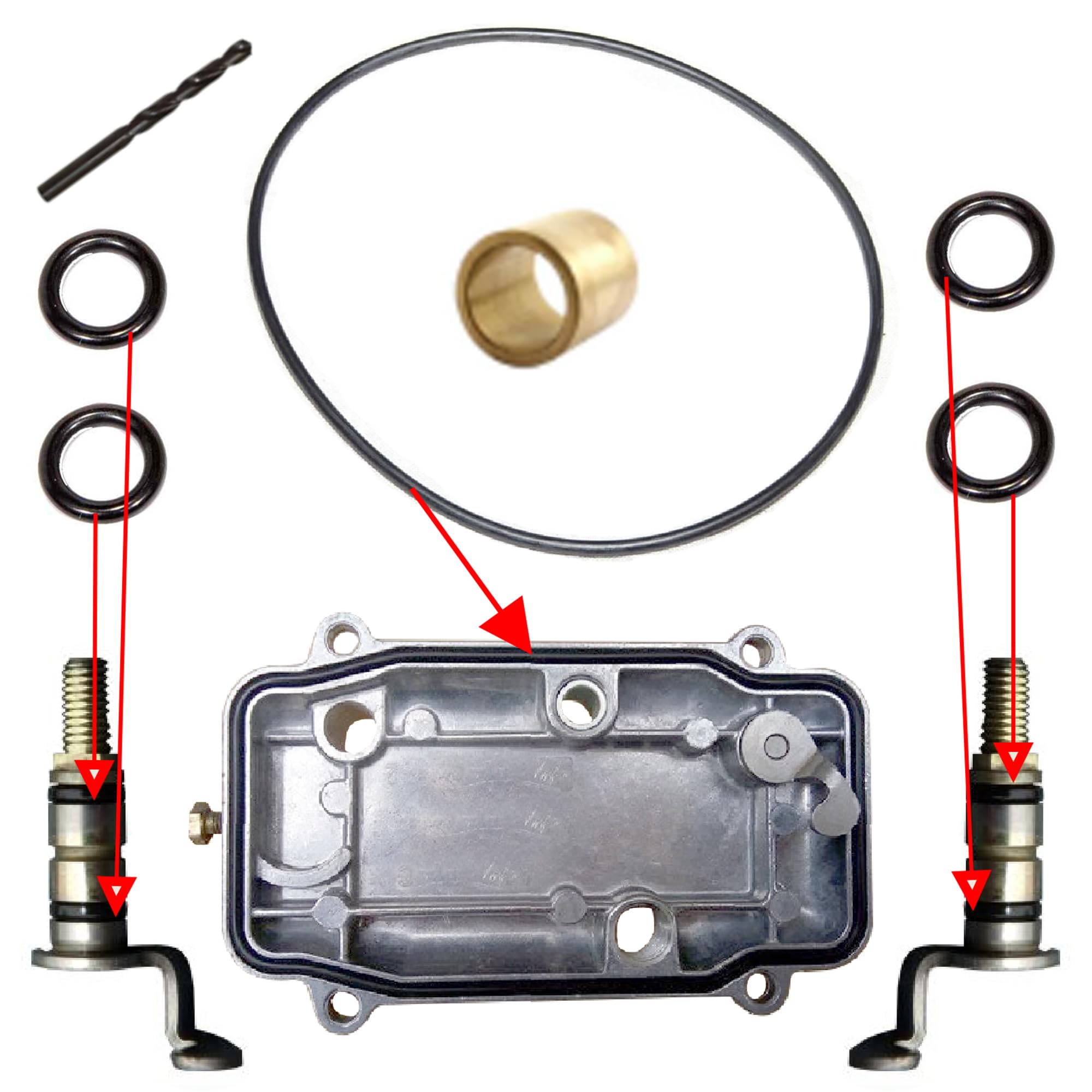 Partsline Kit réparation couvercle pompe injection compatible avec Lucas Delphi diesel 1.9D 2.1D 2.5D équivalent à 1920.1Y, 7700741125