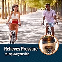 Vista 2 de Bikeroo Wide Cruiser Saddle - Comfort Seat Fits Indoor & Outdoor Bicycles - Steel Spring & Elastomer Suspension - Memory Foam