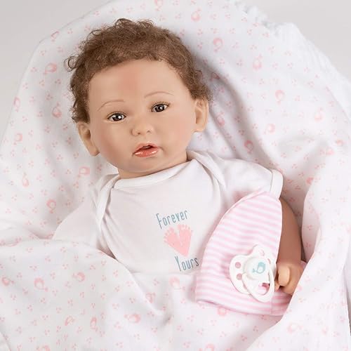 Miniatura 5 de Paradise Galleries Muñeca de bebé recién nacida realista Muñeca realista de 18 pulgadas con pelo arraigado Forever Yours Treasure 8 piezas regalo