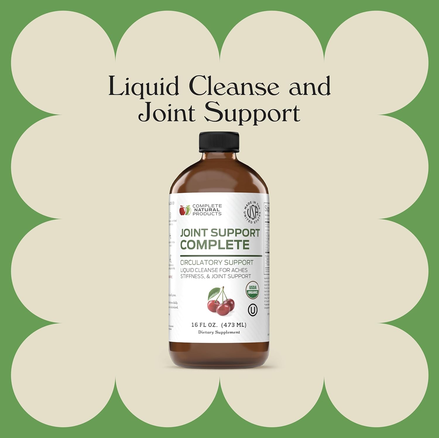 Complete Natural Products Joint Support Complete – 16 Fl Oz Organic Liquid Joint Supplement with Glucosamine Chondroitin MSM – Natural Uric Acid Cleanse & Herbal Joint Health Support for Mobility
