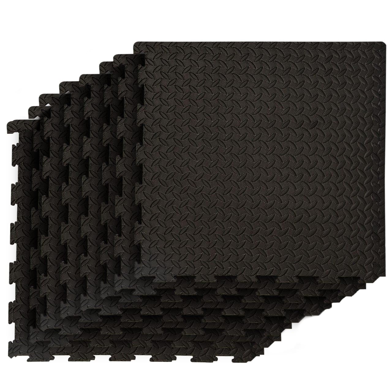 Interlocking Floor Mats Soft EVA Foma Puzzle Tiles Non Slip Mat For Gym Yoga Workshop Office Home Workout Garage Exerice Gamnasitic Caravan (8 Mats) — image 1