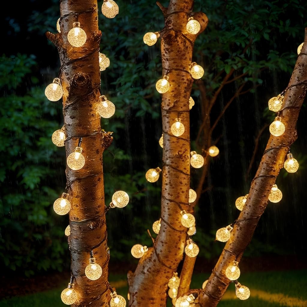 Hqynss Solar Fairy Lights Outdoor, 72ft/22m 100 LED Warm White, 8 Modes - Image 4