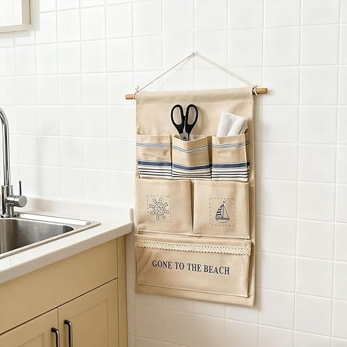 Miniatura 5 de Wall Hanging Bag, Over The Door Storage Bag with Pockets, Wall Mounted Storage Organizer, Hanging Shelves for Playroom Pantry