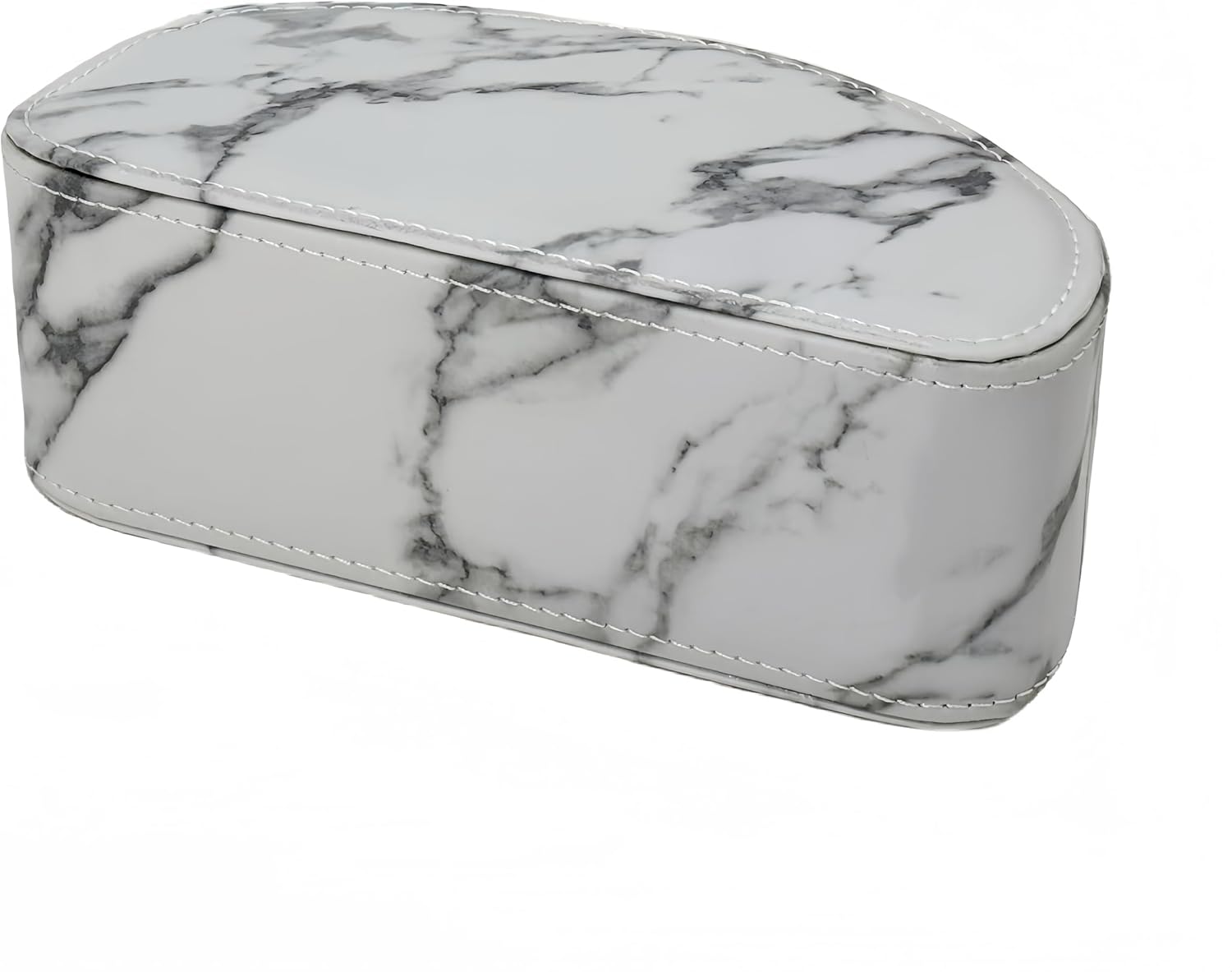 Arnice PU Leather Remote Holder, Arc Shape Caddy Desktop Organizer with 5 Spaces for TV, DVD Remotes, Media Controllers, Pen, Pencil, Office Supplies (White) image 6 of 7 B09WZT4GL6