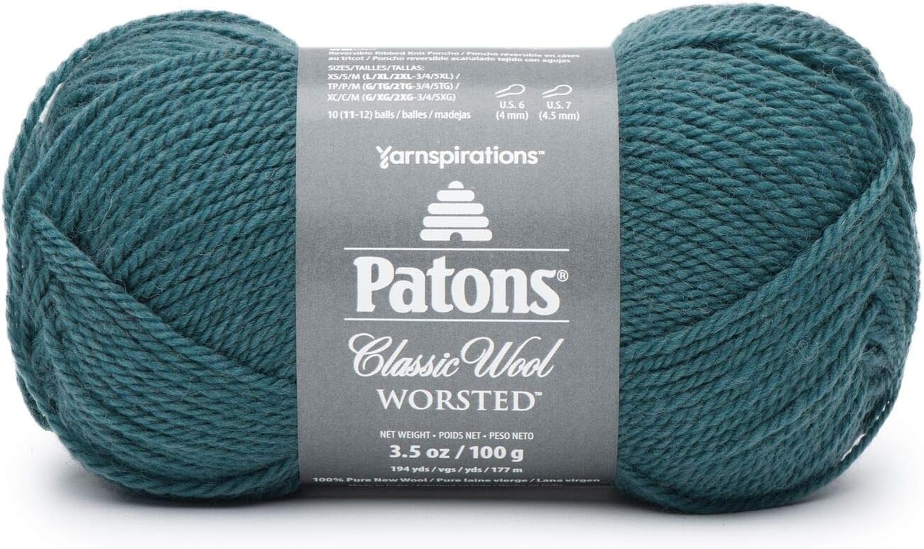 Patons Classic Wool Yarn, Rich Teal