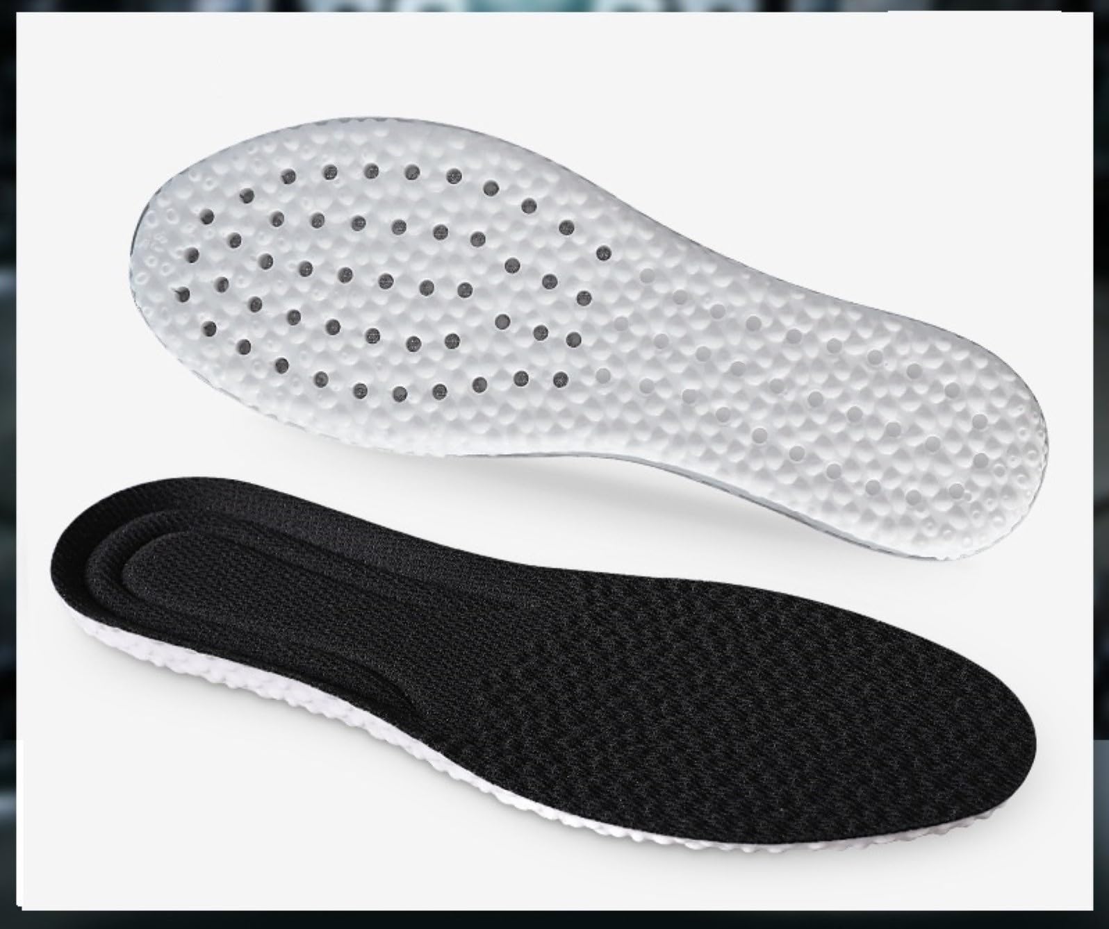 YOMITH Memory Foam Flexible Insole for Men and Women, Shoe Inserts for Running Shoes, Hiking Shoes, Sneaker, Shock Absorbing for Foot Pain Relief Comfortable Soft Inner Sole (41-42, Black)