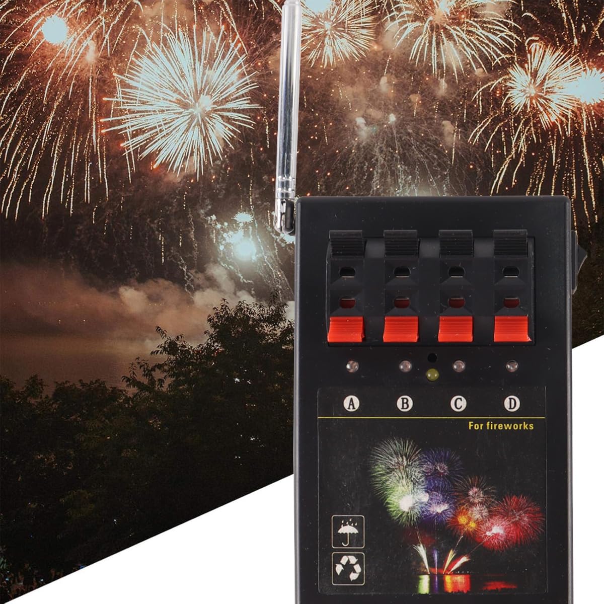 Gorise Sistema di accensione fuochi d'artificio Wireless con Telecomando, accenditore a Ponte, modalità a 4 canali, per Il Controllo di fuochi d'artificio a Terra per Feste, Matrimoni