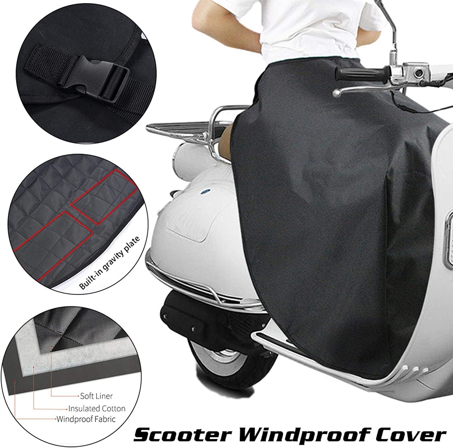 Queta Housse de Jambe de Scooter Tablier de Protection des Jambes de Moto Housse Protection Coupe-Vent Imperméable pour Les Jambes Couverture Chaude Universelle pour Scooter Voitures Électriques Moto