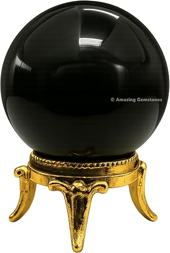 Vista 22 de Amazing Gemstone Black Tourmaline Crystal Ball with Stand - 2" Inches Crystal Sphere Meditation Balls for Witchcraft and Decorative Balls