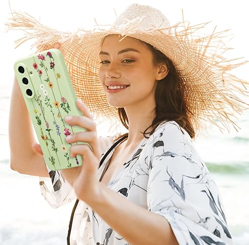 Vista 225 de ZTOFERA Funda protectora delgada para Samsung Galaxy S21 FE 5G, bonito diseño de flores para niñas y mujeres, funda protectora delgada para Galaxy