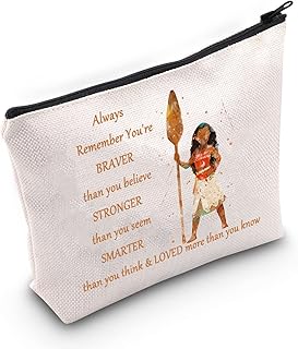 Princess Ocean Cosmetic Makeup Bag Movie Inspired Gift You Are Braver Stronger Smarter Than You Think Makeup Zipper Pouch Bag For Women Girls(Always Ocean Moa)