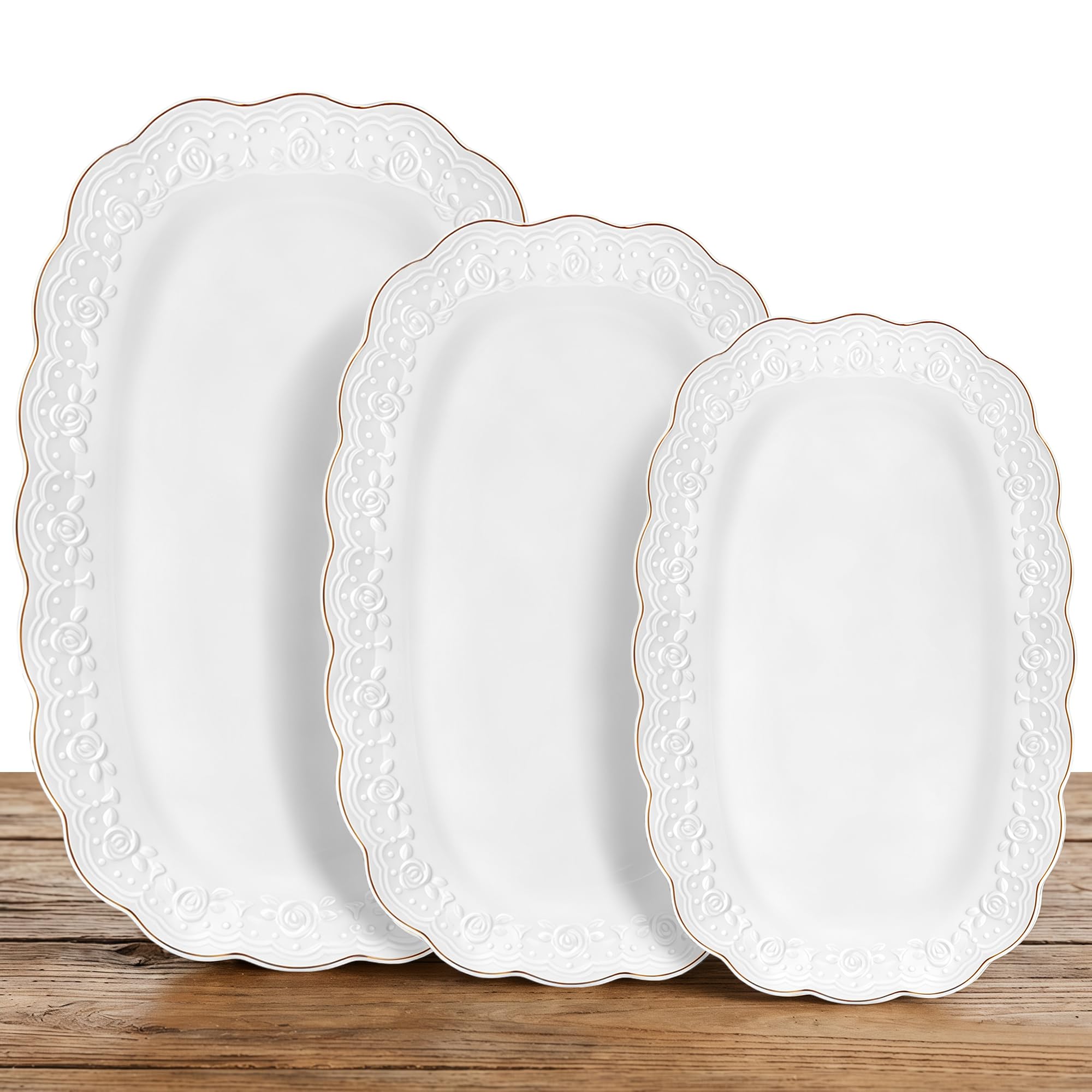 KASSEL Elegancka ceramiczna taca do serwowania z podstawką - kwadratowe tace do serwowania na imprezę, wakacje, catering, bufet, unikalna konstrukcja, piekarnik (owalny)
