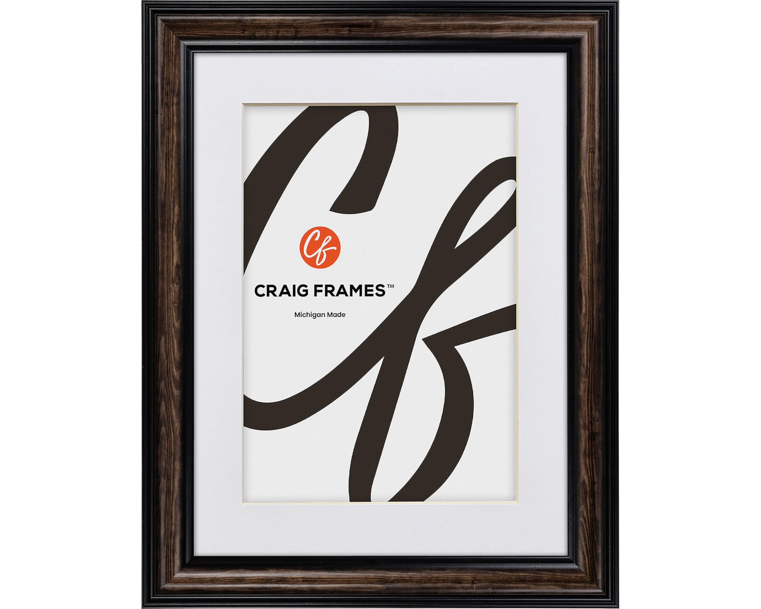 Craig Frames 16x20 Walnut Picture Frame Matted to 11x14