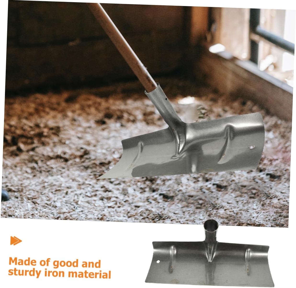 2pcs Metal Manure Cleaning Shovel Head Reusable Iron Rake Replacement for Poultry Waste Management Farm Scraper for Easy Dung Collection