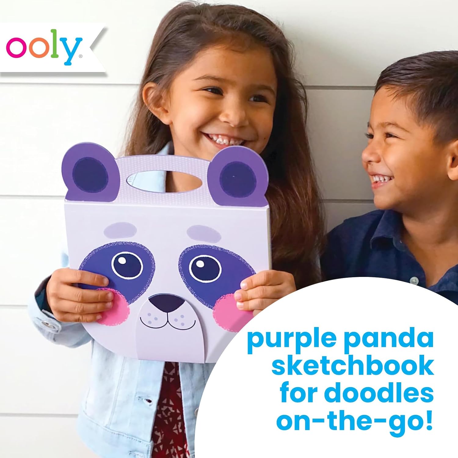 OOLY, Carry Along Sketchbook, Kids Animal Themed Art Book, 60 Blank Perforated Sheets, 9" x 7" - Panda